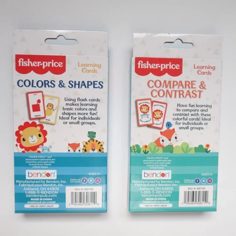 Fisher Price Learning Cards Colors & Shapes and Compare & Contrast Flash Cards